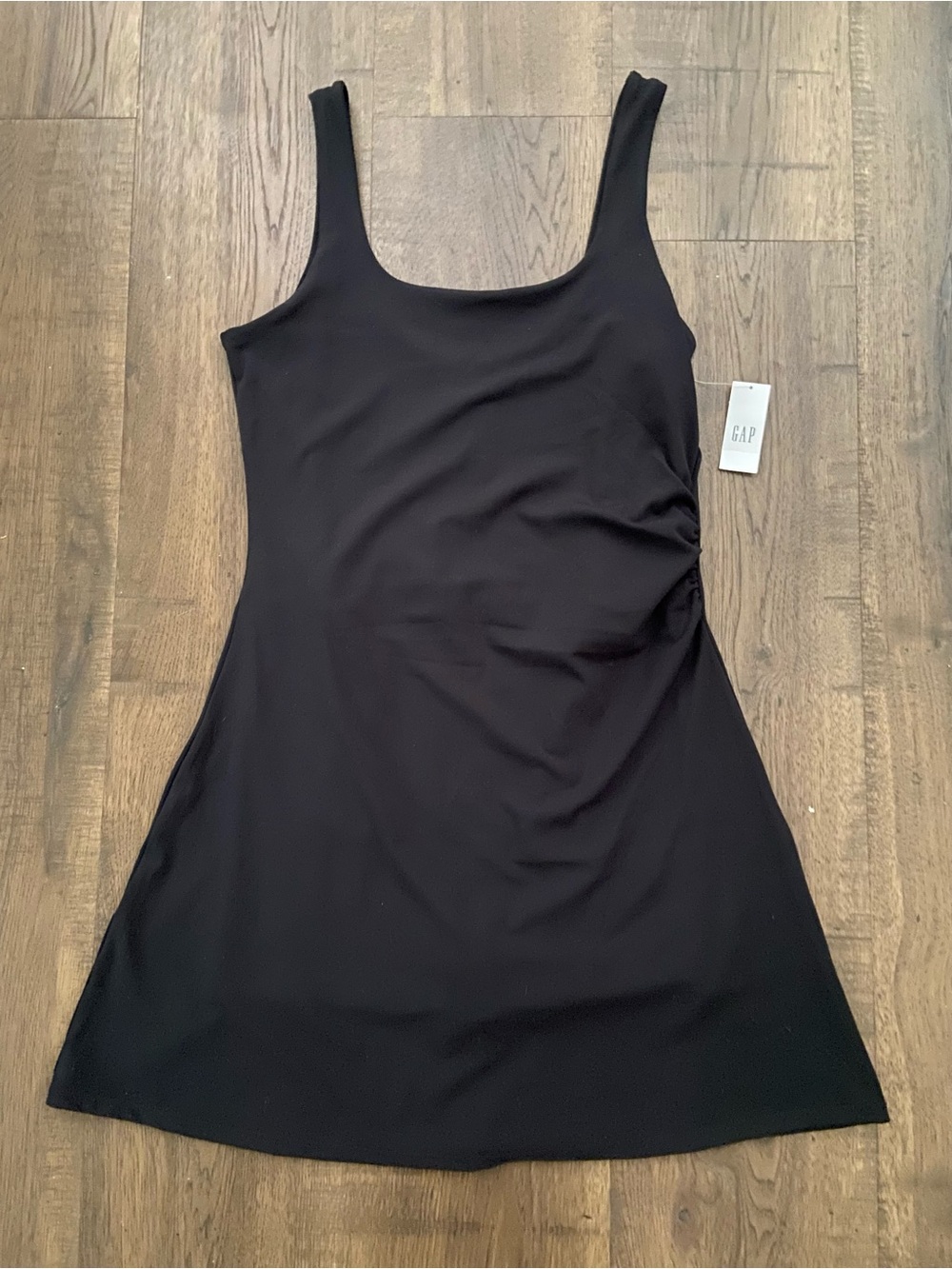 GAPFit Power You 4-Way Stretch Breathable Black Scoop Neck Mini Dress